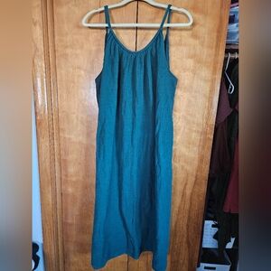 Kona Sol Cotton Gauze Beach Dress In Teal Size L/XL